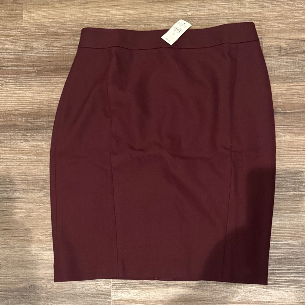 LOFT Rich Burgundy Pencil Skirt